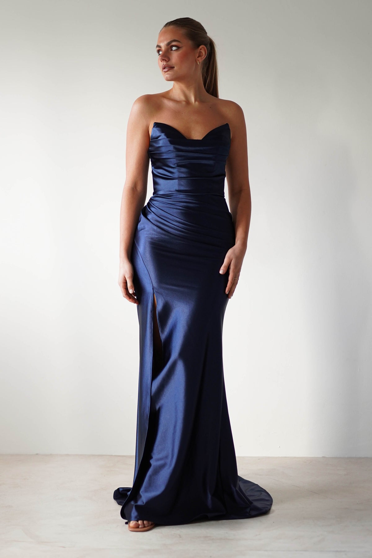 Venice Strapless Bodycon Gown | Navy-Oh Hello Clothing