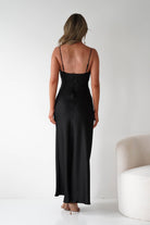 Adley Soft Satin Maxi Dress – Black Tie Satin Evening Gown | Oh Hello Clothing