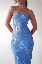 Adora Floral Mesh Maxi Dress Blue | Wedding Guest Dress | Maxi | Mesh | Oh Hello Clothing