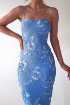 Adora Floral Mesh Maxi Dress Blue | Wedding Guest Dress | Maxi | Mesh | Oh Hello Clothing