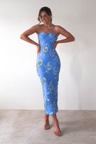 Adora Floral Mesh Maxi Dress Blue | Wedding Guest Dress | Maxi | Mesh | Oh Hello Clothing