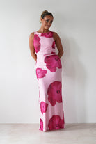 Aidia Floral Mesh Maxi Dress Pink | Wedding Guest Dress | Maxi | Mesh | Oh Hello Clothing
