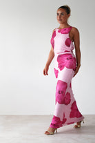 Aidia Floral Mesh Maxi Dress Pink | Wedding Guest Dress | Maxi | Mesh | Oh Hello Clothing