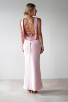 Alanna Soft Matte Satin Maxi Dress Blush Pink | Wedding Guest Dress | Maxi | Satin | Oh Hello Clothing