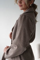 Oh Hello Clothing Blazer & Coats 1*DONE-ATTENTIF-M2533- TAUPE COAT