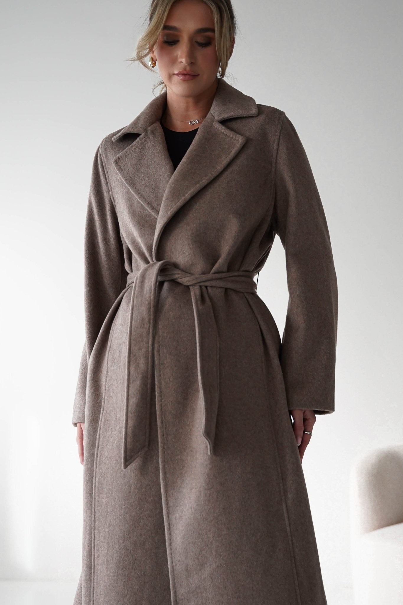 Oh Hello Clothing Blazer & Coats 1*DONE-ATTENTIF-M2533- TAUPE COAT