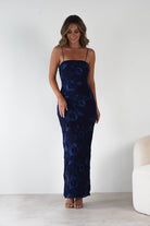 Alvana Floral Appliqué Maxi Dress Navy | Wedding Guest Dress | Maxi | Oh Hello Clothing