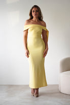 Amalthea Off the Shoulder Midaxi Yellow | Wedding Guest Dress | Off Shoulder | Oh Hello Clothing