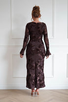 Oh Hello Clothing Women > Clothing > Dresses Amelita Long Sleeve Textured Maxi Dress | Brown