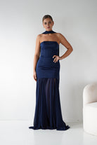 Oh Hello Clothing Women > Clothing > Dresses Amora Strapless Structured Maxi Dress | Navy