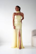 Oh Hello Clothing Women > Clothing > Dresses Amora Strapless Structured Maxi Dress | Yellow