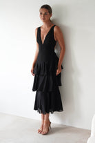 Andalusia Ruffle Maxi Dress Black | Wedding Guest Dress | Maxi | Oh Hello Clothing