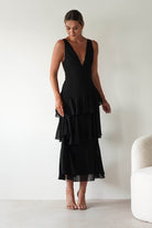 Andalusia Ruffle Maxi Dress Black | Wedding Guest Dress | Maxi | Oh Hello Clothing