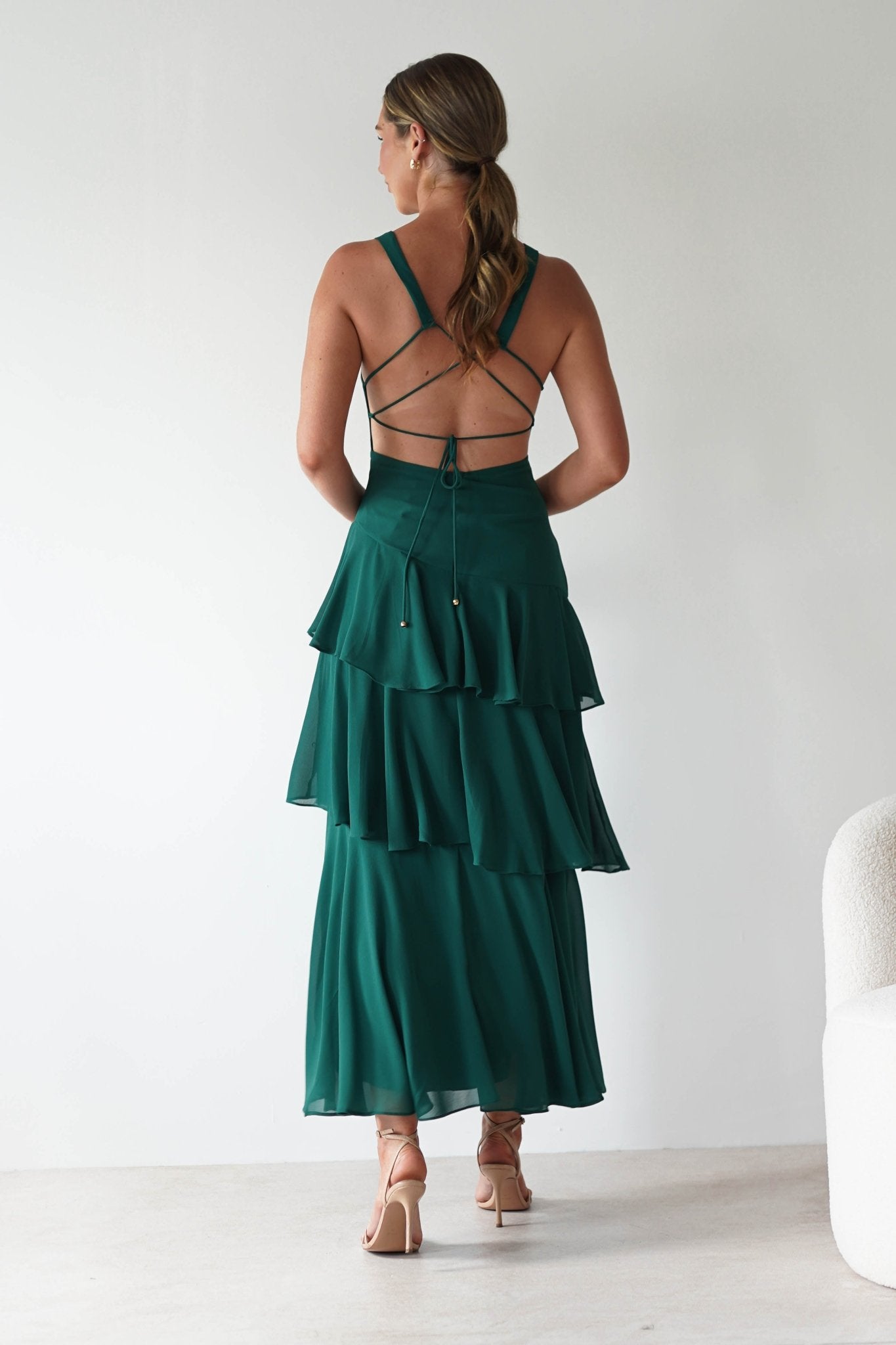 Andalusia Ruffle Maxi Dress Forest Green | Wedding Guest Dress | Maxi | Oh Hello Clothing