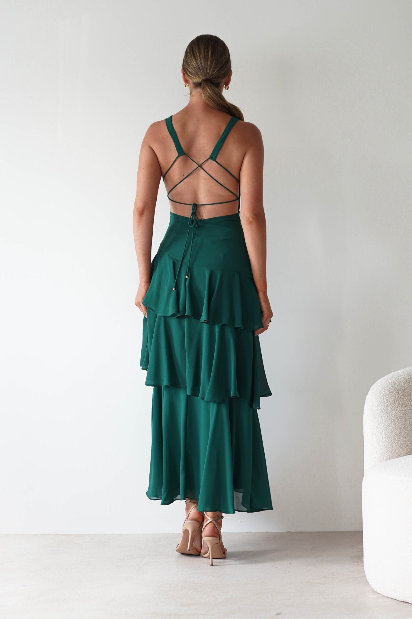 Andalusia Ruffle Maxi Dress Forest Green | Wedding Guest Dress | Maxi | Oh Hello Clothing