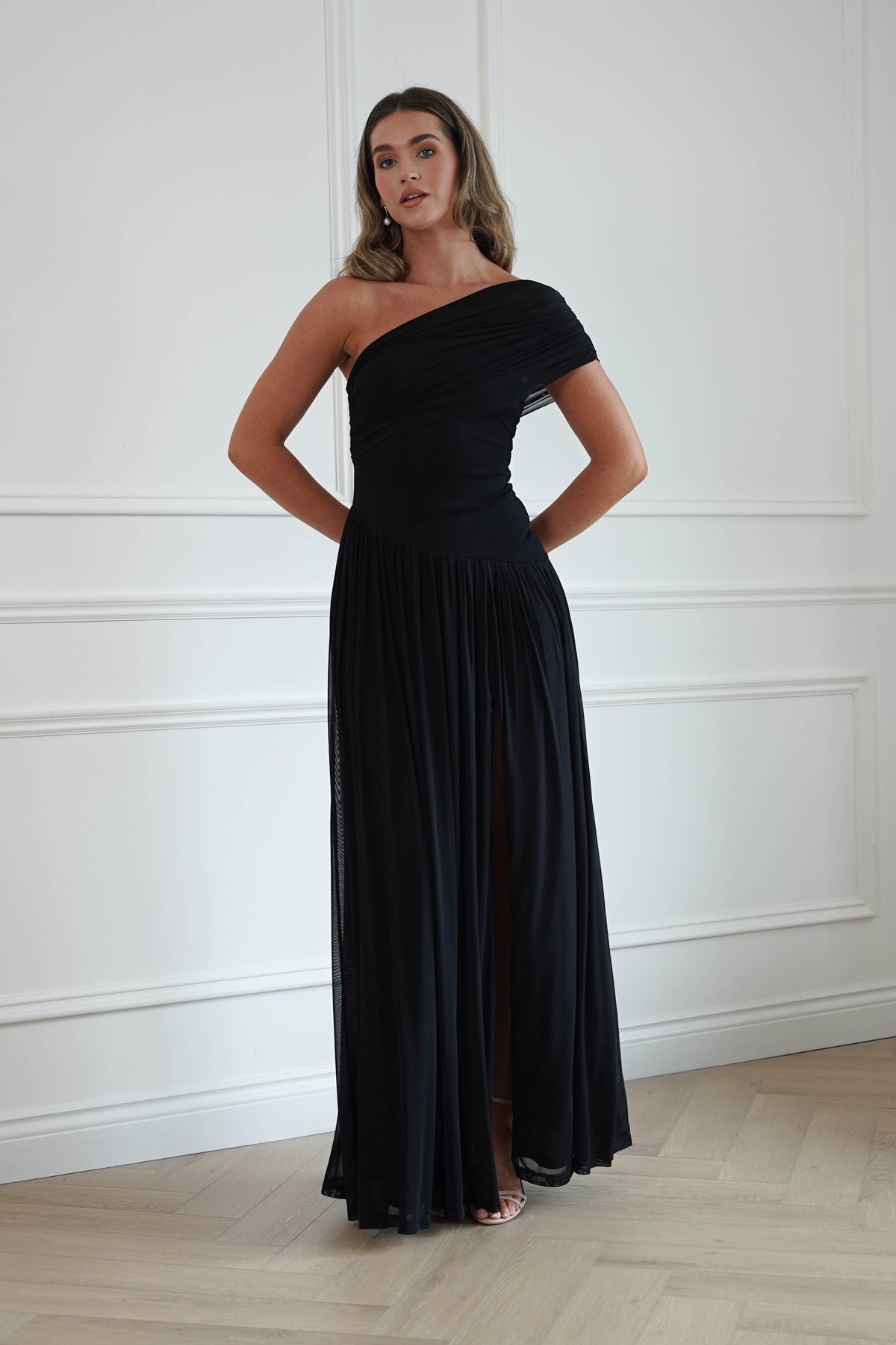 Oh Hello Clothing Women > Clothing > Dresses Angelina Draped Maxi Dress | Black