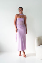 Oh Hello Clothing Women > Clothing > Dresses Antionia Strapless Mesh Maxi Dress | Lilac