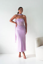 Oh Hello Clothing Women > Clothing > Dresses Antionia Strapless Mesh Maxi Dress | Lilac