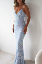 Aster Iridescent Beaded Embellished Gown | Blue | Debs & Prom | Formal Gown | Oh Hello Clothing