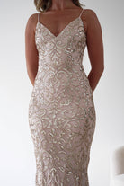 Oh Hello Clothing Dresses > Prom Dresses Aster Iridescent Beaded Embellished Gown | Gold