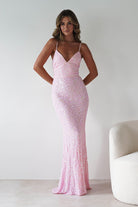 Aster Iridescent Beaded Embellished Gown | Pink | Debs & Prom | Formal Gown | Oh Hello Clothing