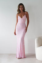 Aster Iridescent Beaded Embellished Gown | Pink | Debs & Prom | Formal Gown | Oh Hello Clothing