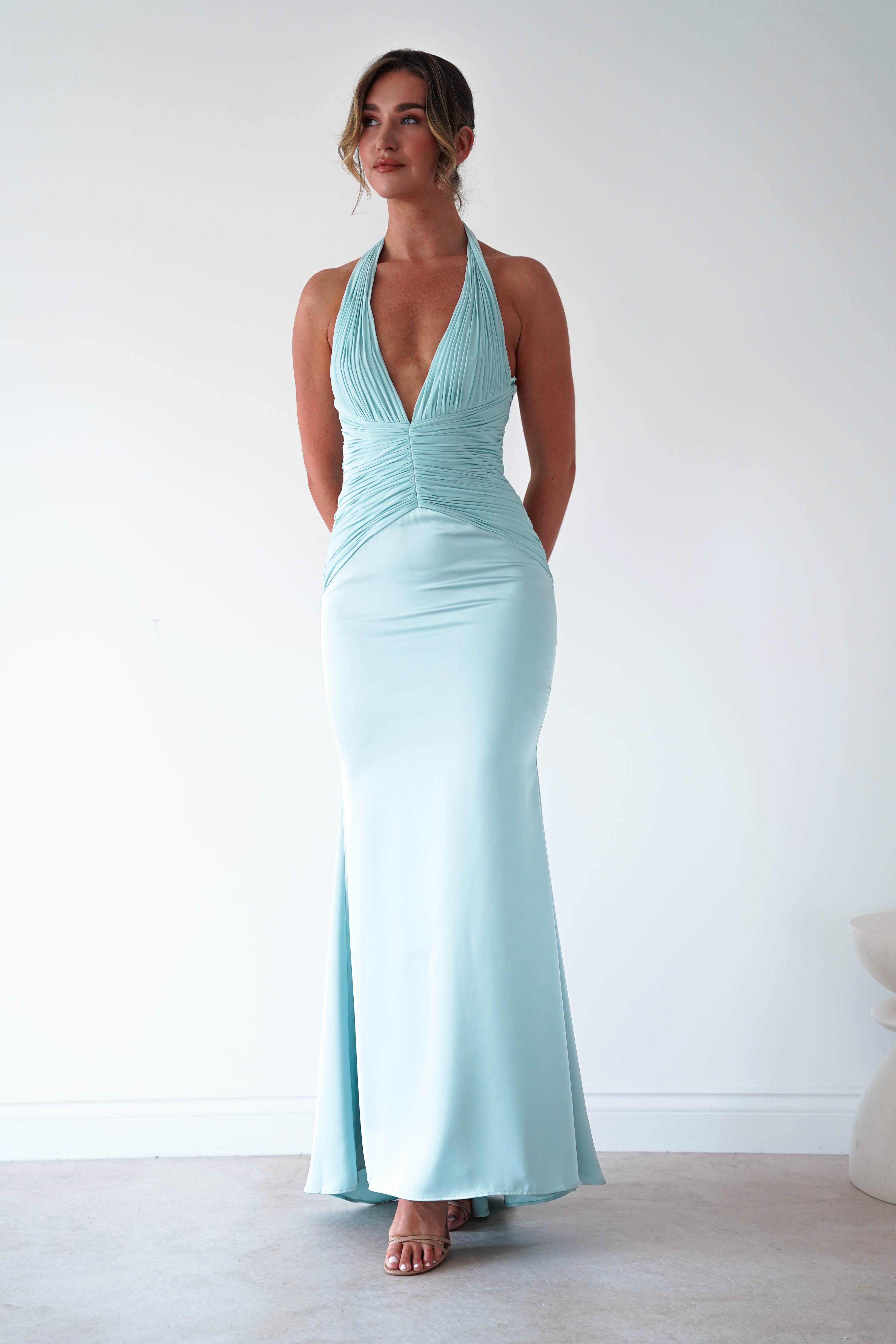 Oh Hello Clothing Women > Clothing > Dresses Austin Bodycon Halterneck Maxi Dress | Mint