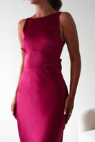 Bayleigh Soft Satin Maxi Dress Berry Red | Wedding Guest Dress | Maxi | Satin | Oh Hello Clothing