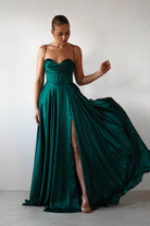 Bella Luxe Aline Satin Gown | Emerald | Debs & Prom | Formal Gown | Oh Hello Clothing