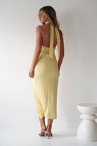 Bernice Ribbed Midaxi Dress Yellow | Wedding Guest Dress | Oh Hello Clothing
