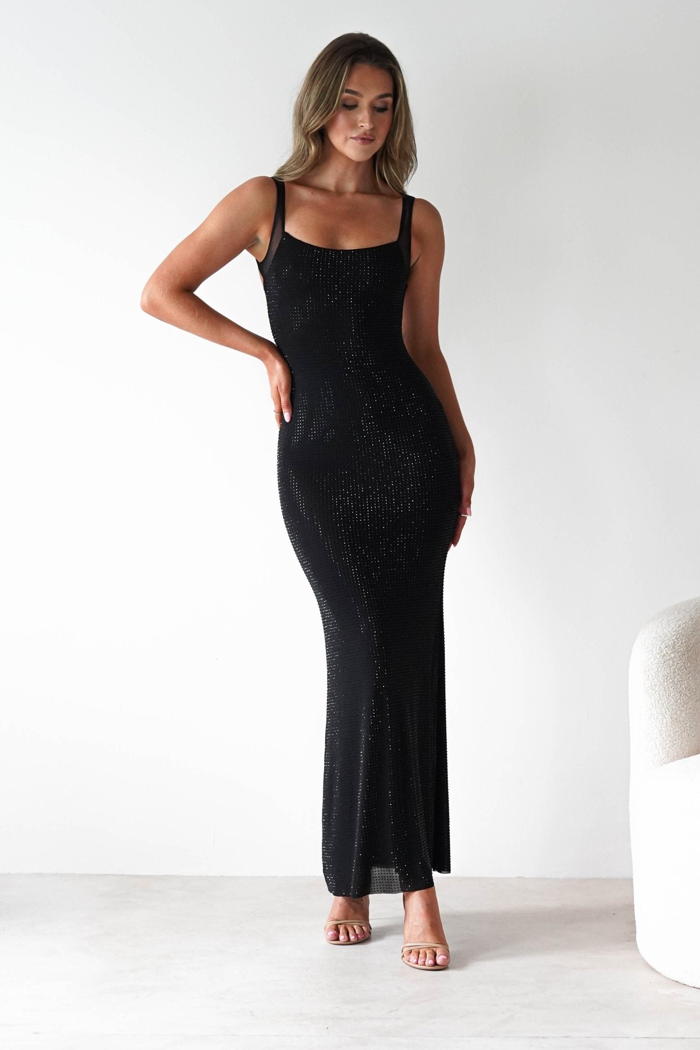 Billini Bodycon Backless Maxi Dress Black | Wedding Guest Dress | Backless | Bodycon | Oh Hello Clothing