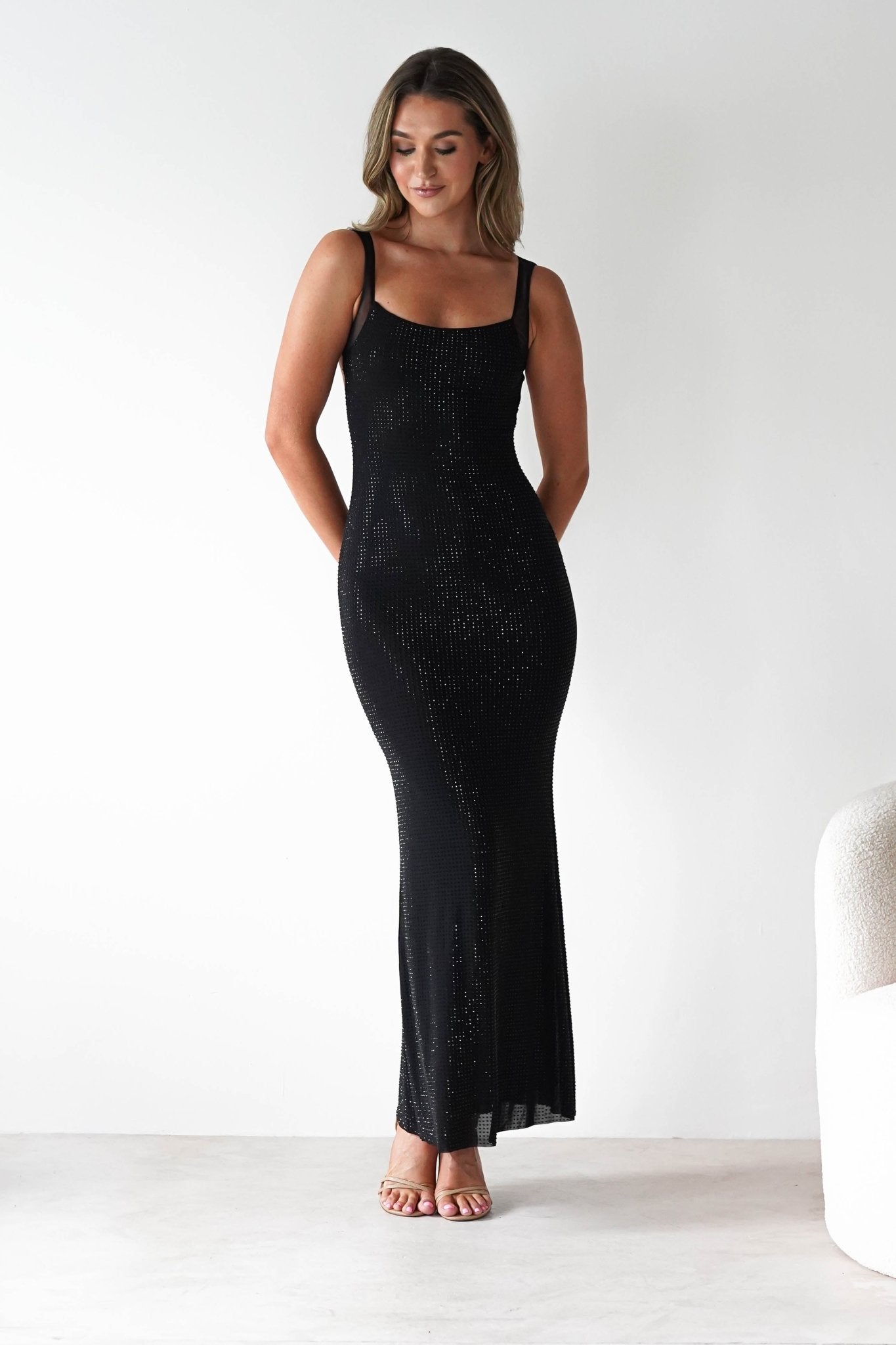 Billini Bodycon Backless Maxi Dress Black | Wedding Guest Dress | Backless | Bodycon | Oh Hello Clothing