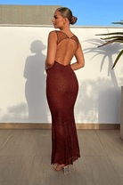 Billini Bodycon Backless Maxi Dress Brown | Wedding Guest Dress | Backless | Bodycon | Oh Hello Clothing
