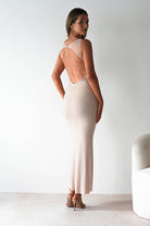 Billini Bodycon Backless Maxi Dress Nude | Wedding Guest Dress | Backless | Bodycon | Oh Hello Clothing
