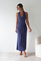 Blair Bodycon Maxi Dress Blue | Wedding Guest Dress | Bodycon | Maxi | Oh Hello Clothing