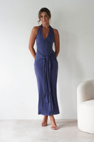 Blair Bodycon Maxi Dress Blue | Wedding Guest Dress | Bodycon | Maxi | Oh Hello Clothing