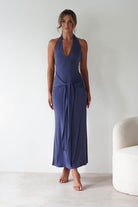 Blair Bodycon Maxi Dress Blue | Wedding Guest Dress | Bodycon | Maxi | Oh Hello Clothing