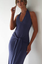 Blair Bodycon Maxi Dress Blue | Wedding Guest Dress | Bodycon | Maxi | Oh Hello Clothing