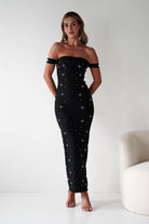 Blayke Bandage Maxi Dress | Black Tie | Embellished Pearls | Oh Hello Clothing