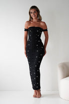 Blayke Bandage Maxi Dress | Black Tie | Embellished Pearls | Oh Hello Clothing