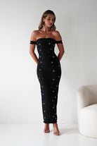 Blayke Bandage Maxi Dress | Black Tie | Embellished Pearls | Oh Hello Clothing