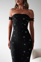 Blayke Bandage Maxi Dress | Black Tie | Embellished Pearls | Oh Hello Clothing