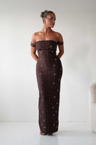Oh Hello Clothing Dresses 1*DONE-Blayke Bodycon Bandage Maxi Dress BROWN