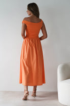 Bloom Skater Midaxi Dress Orange | Wedding Guest Dress | Skater | Oh Hello Clothing