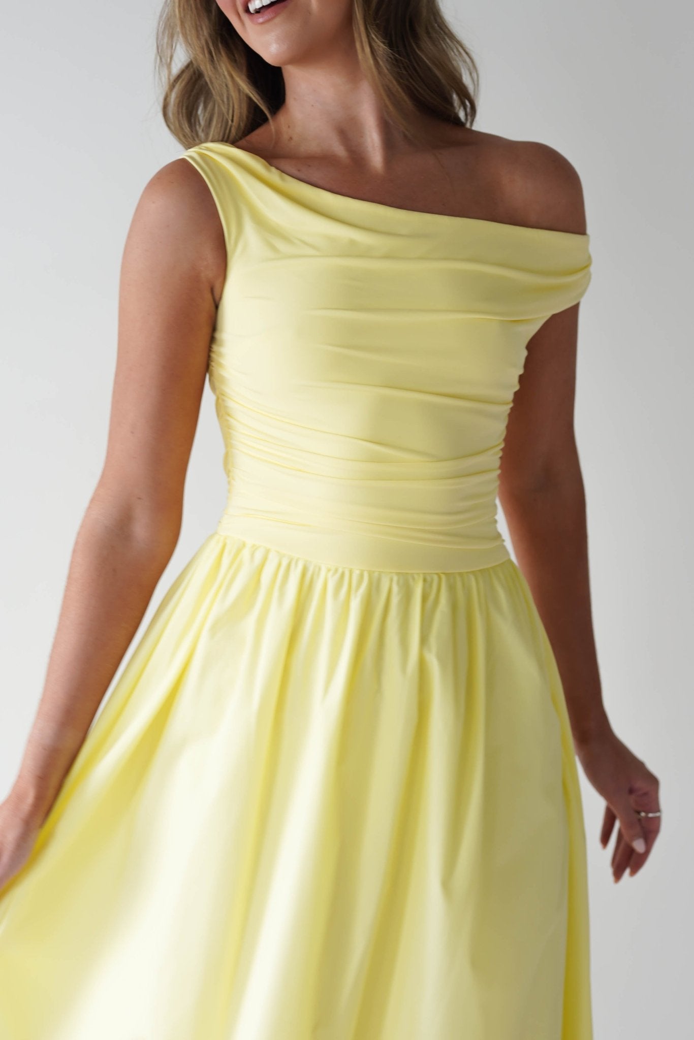 Bloom Skater Midaxi Dress Yellow | Wedding Guest Dress | Skater | Oh Hello Clothing