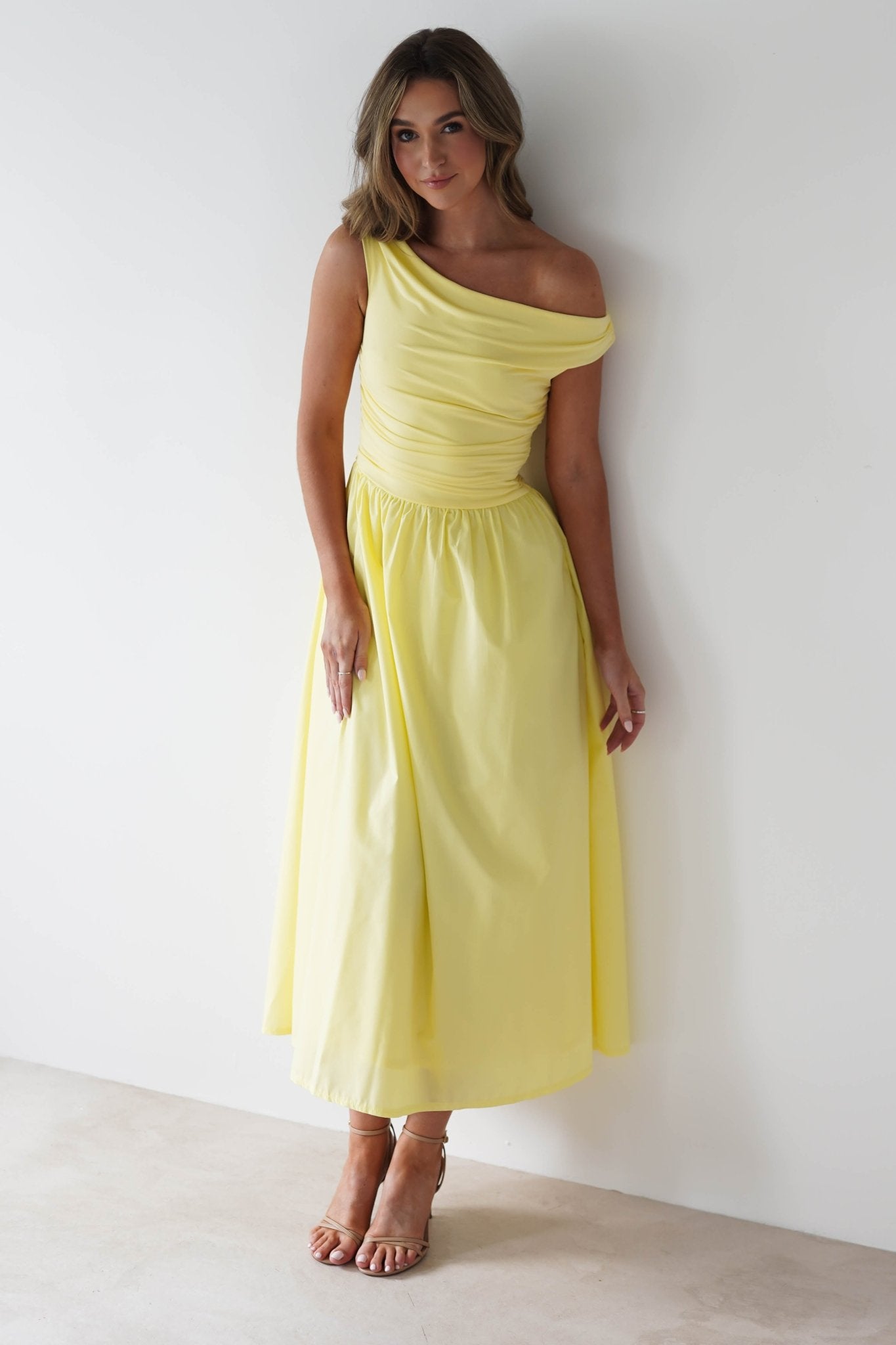 Bloom Skater Midaxi Dress Yellow | Wedding Guest Dress | Skater | Oh Hello Clothing