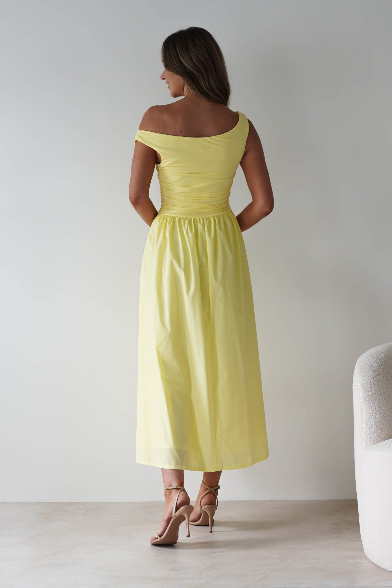 Bloom Skater Midaxi Dress Yellow | Wedding Guest Dress | Skater | Oh Hello Clothing