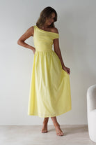Bloom Skater Midaxi Dress Yellow | Wedding Guest Dress | Skater | Oh Hello Clothing