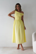 Bloom Skater Midaxi Dress Yellow | Wedding Guest Dress | Skater | Oh Hello Clothing