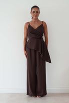 Oh Hello Clothing Women > Clothing > Dresses Bridget Asymmetric Co-Ord Set | Brown